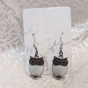 Silver Owl Earrings
